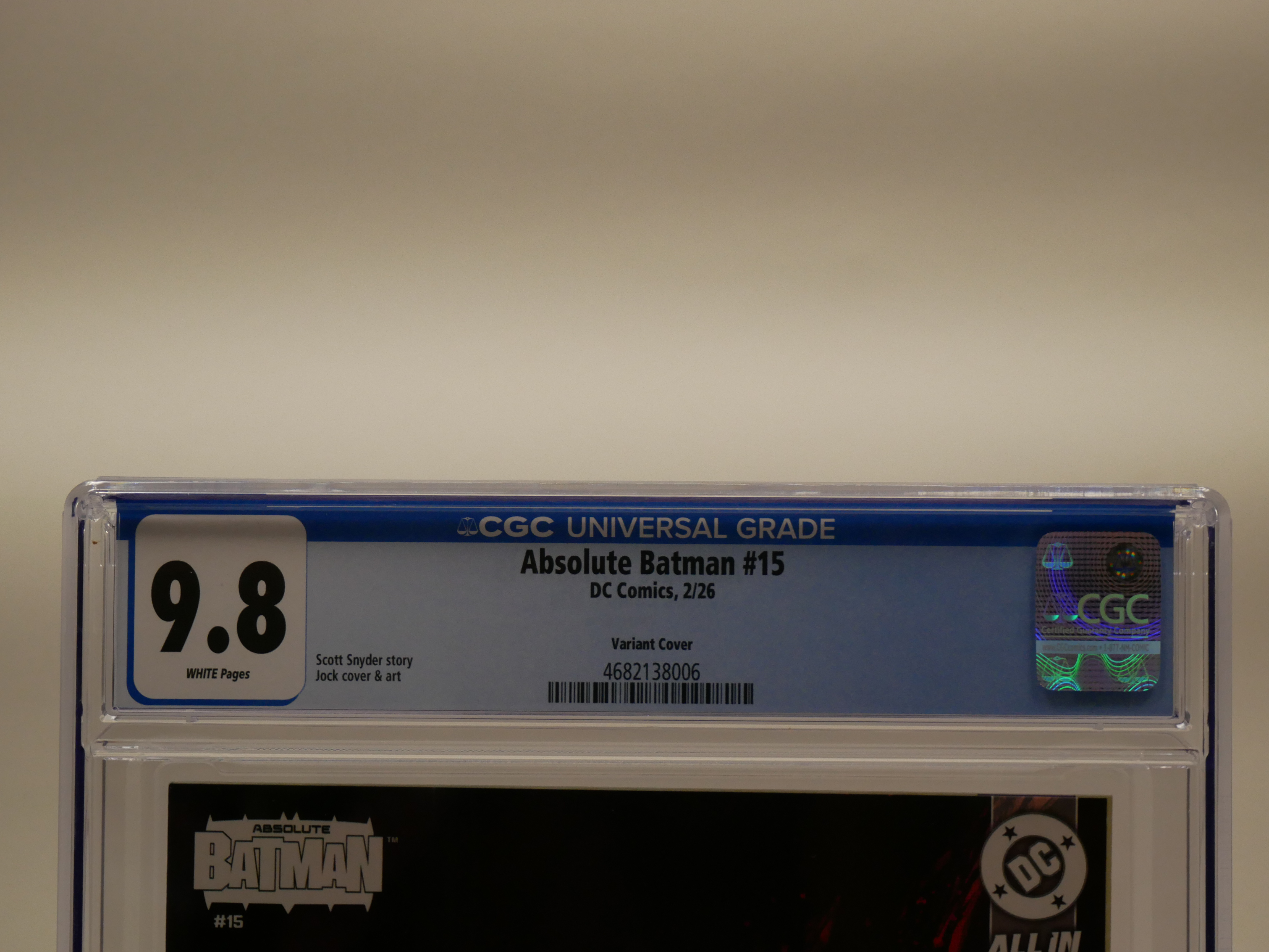 Absolute Batman #15 Cover R Variant Jock Card Stock Cover CGC 9.8 (DC All In)