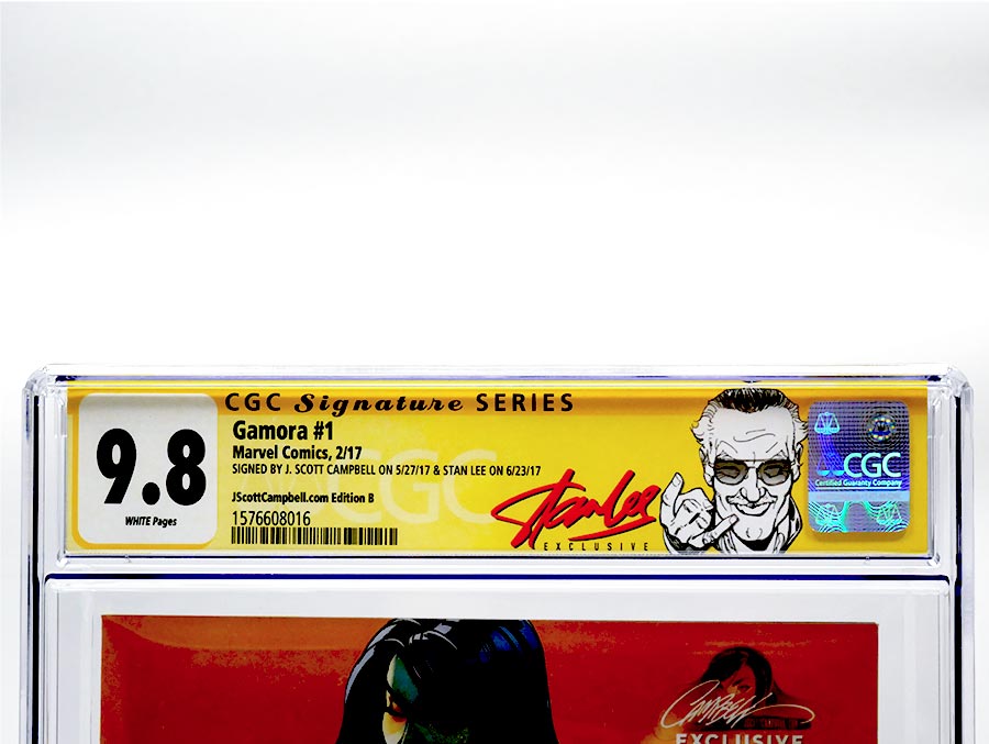 Gamora #1 Cover G Variant J Scott Campbell Cover B CGC Signature Series 9.8 Signed By J Scott Campbell & Stan Lee (Marvel Now Tie-In)