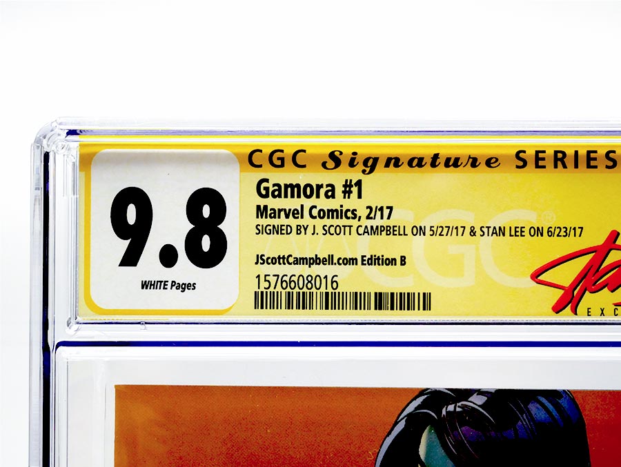 Gamora #1 Cover G Variant J Scott Campbell Cover B CGC Signature Series 9.8 Signed By J Scott Campbell & Stan Lee (Marvel Now Tie-In)