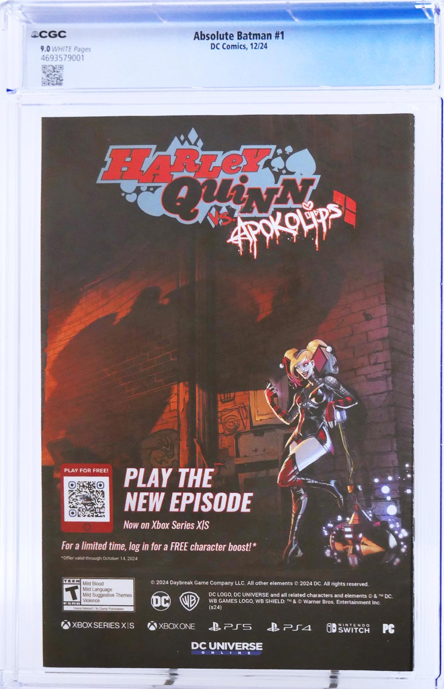 Absolute Batman #1 Cover Z-Z Regular Nick Dragotta Cover CGC 9.0 (DC All In)