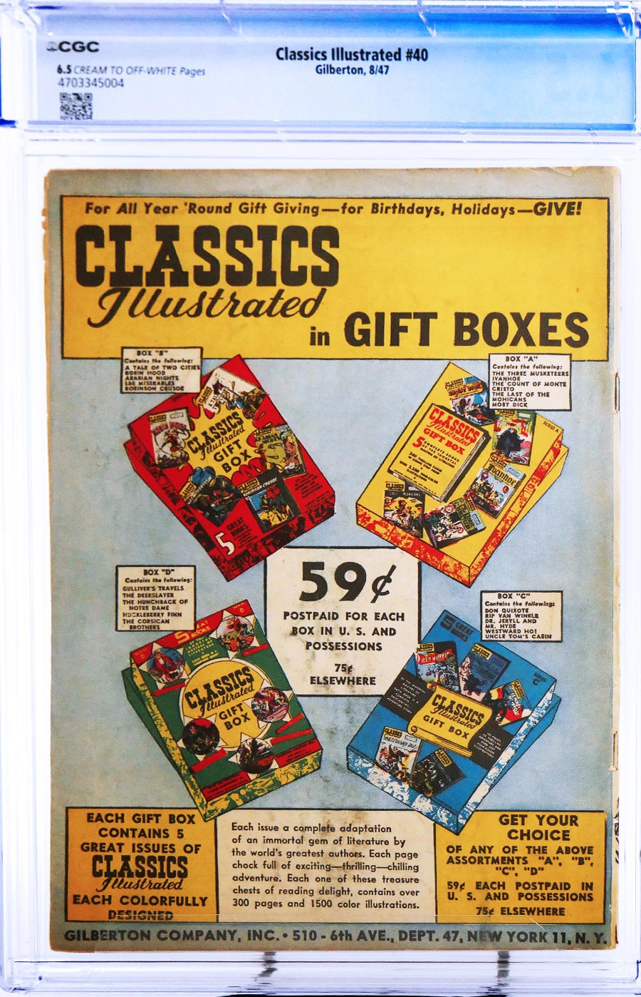 Classics Illustrated #40 CGC 6.5