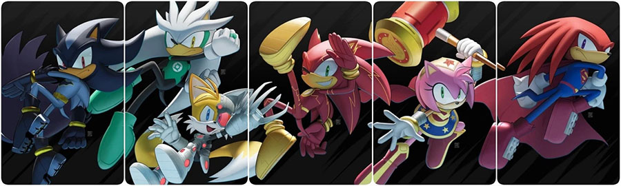 DC x Sonic The Hedgehog #1 Cover J 6th Ptg Deegeemin Batman Connecting Card Stock Variant Cover