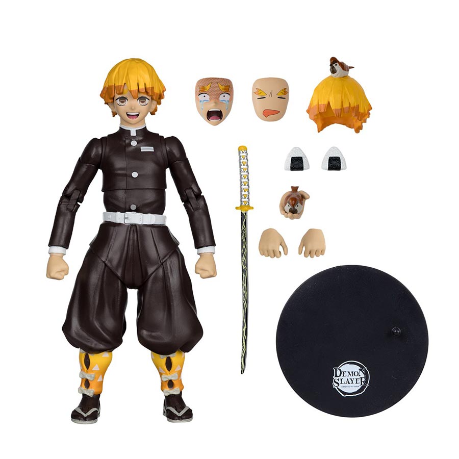 Demon Slayer Kimetsu No Yaiba Wave 8 Zenitsu Agatsuma With Chuntaro 7-Inch Scale Action Figure