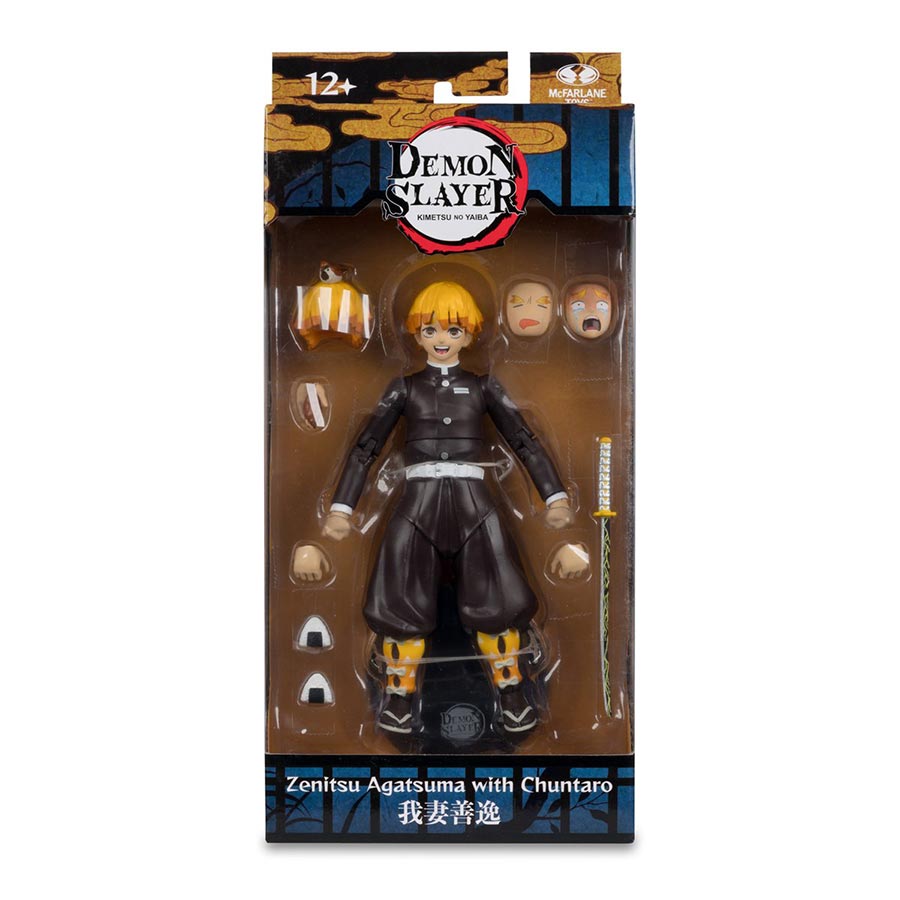 Demon Slayer Kimetsu No Yaiba Wave 8 Zenitsu Agatsuma With Chuntaro 7-Inch Scale Action Figure