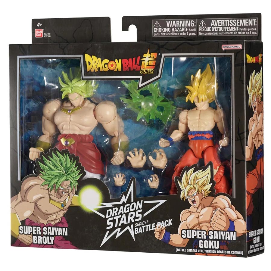 Dragon Ball Super Super Hero Dragon Stars Super Saiyan Broly vs Super Saiyan Goku Battle Damage 2-Pack Action Figure