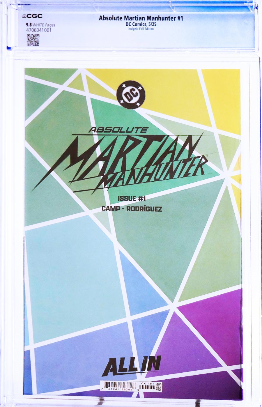 Absolute Martian Manhunter #1 Cover P CGC 9.8 Variant Logo Design Foil Cover (DC All In)
