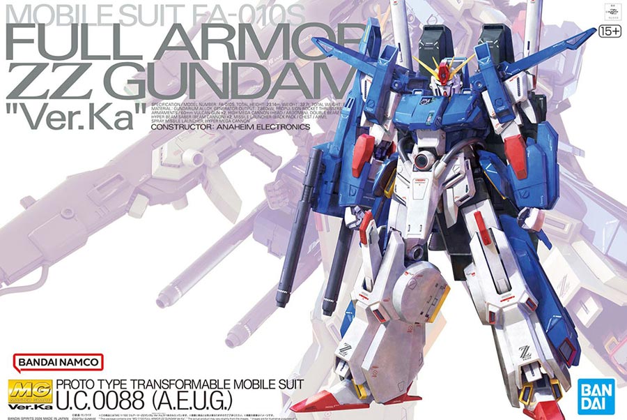 Gundam Master Grade 1/100 Kit - Ver.Ka - Mobile Suit FA-010S Full Armor ZZ Gundam