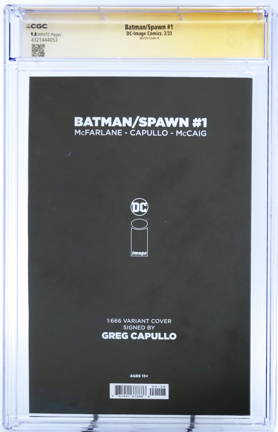 Batman Spawn #1 (One Shot) Cover Z-J Incentive Greg Capullo Signed Variant Cover CGC Signature Series 9.8 Signed By Greg Capullo