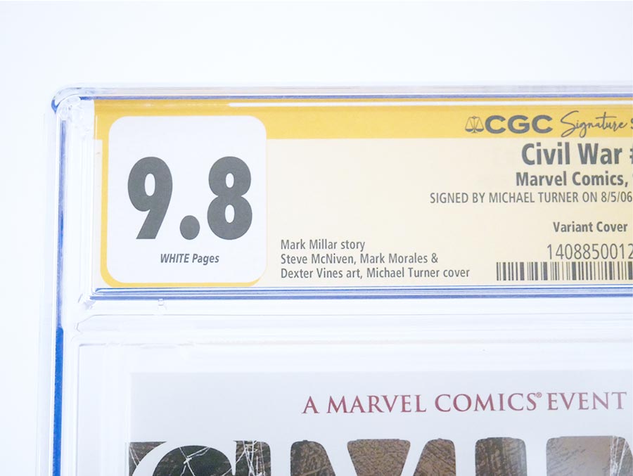 Civil War #3 Cover K Incentive Michael Turner Variant Cover CGC Signature Series 9.8 Signed By Michael Turner & Stan Lee