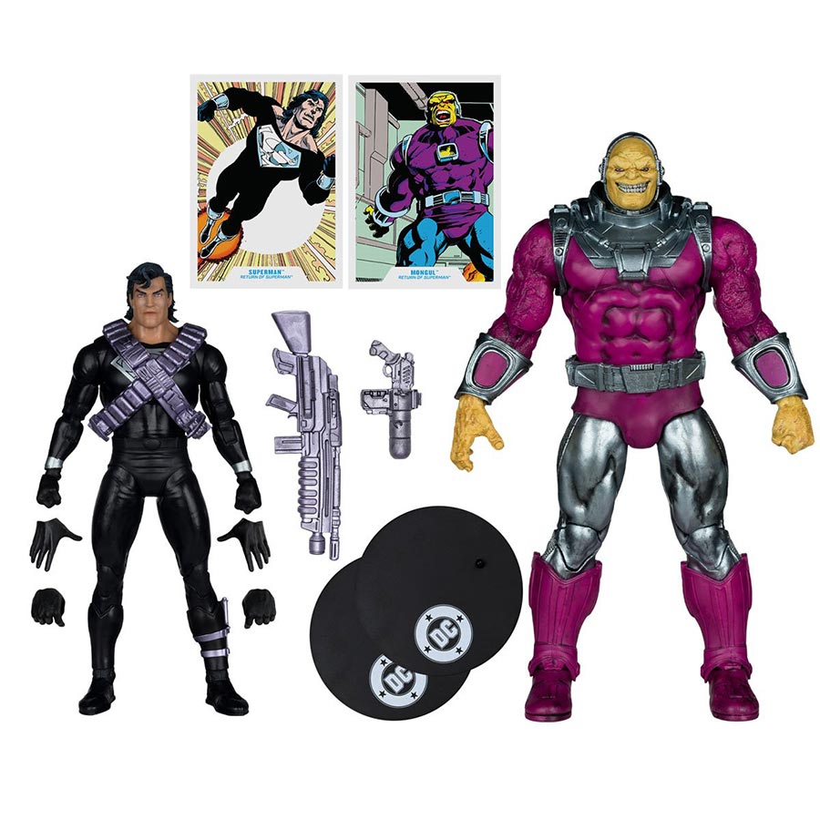 DC Kryptonian Suit Superman 7-Inch Action Figure vs Mongul MegaFig Action Figure
