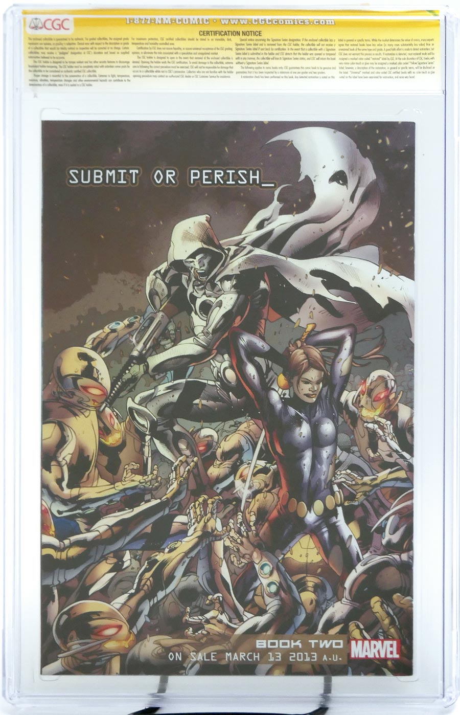 Age Of Ultron #1 Cover Q Regular Bryan Hitch Foil Cover CGC Signature Series 9.4 Signed By Brian Michael Bendis