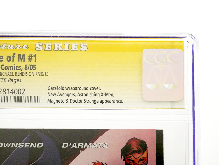 House Of M #1 Cover G Coipel Gatefold Variant Cover CGC Signature Series 9.4 Signed By Brian Michael Bendis