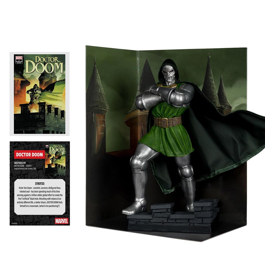 Marvel Wave 8 Doctor Doom #1 With Scene and Comic 1/6 Scale Figurine