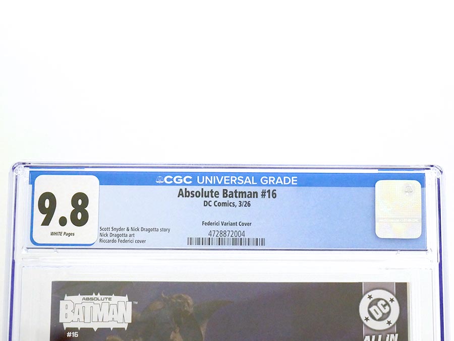 Absolute Batman #16 Cover L Incentive Riccardo Federici Card Stock Variant Cover CGC 9.8 (DC All In)