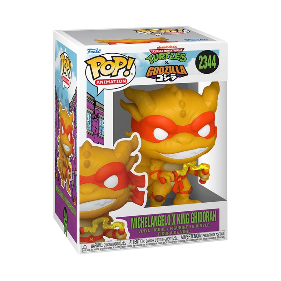 POP Animation TMNT X Godzilla Michelangelo X King Ghidorah Vinyl Figure
