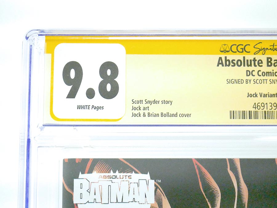Absolute Batman #15 Cover Z-A Variant Jock & Brian Bolland Card Stock Cover CGC Signature Series 9.8 Signed By Scott Snyder (DC All In)