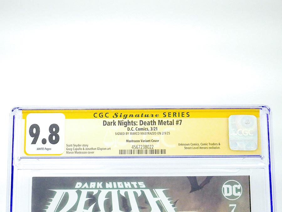 Dark Nights Death Metal #7 Cover G Variant Marco Mastrazzo Cover CGC Signature Series 9.8 Signed by Marco Mastrazzo