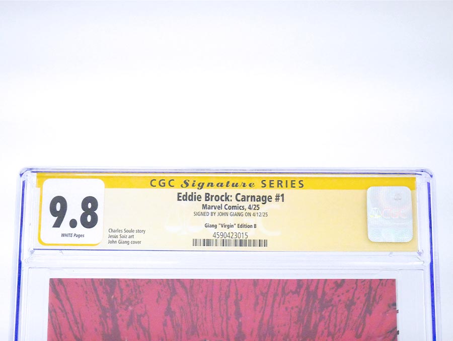 Eddie Brock Carnage #1 Cover S Variant John Giang Cover CGC Signature Series 9.8 Signed By John Giang