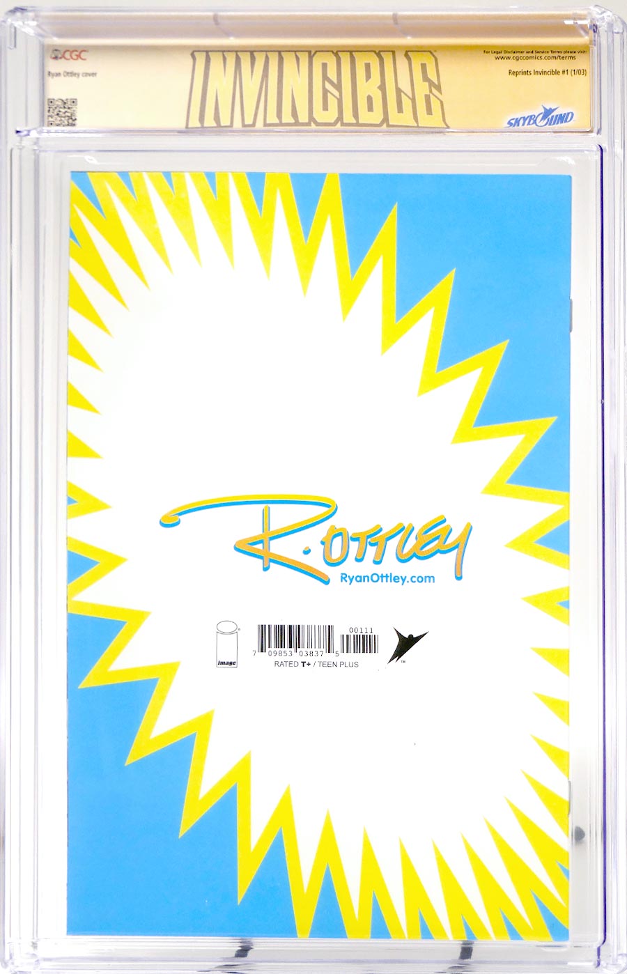 Invincible #1 Cover L Convention Edition A CGC Signature Series 9.8 Signed By Ryan Ottley