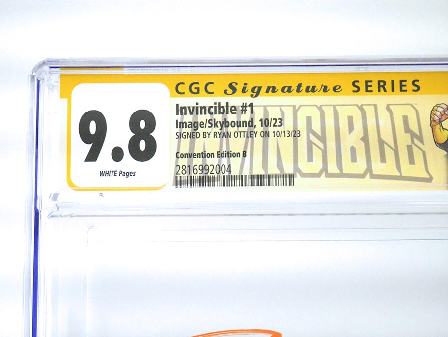 Invincible #1 Cover M Convention Edition B CGC Signature Series 9.8 Signed By Ryan Ottley