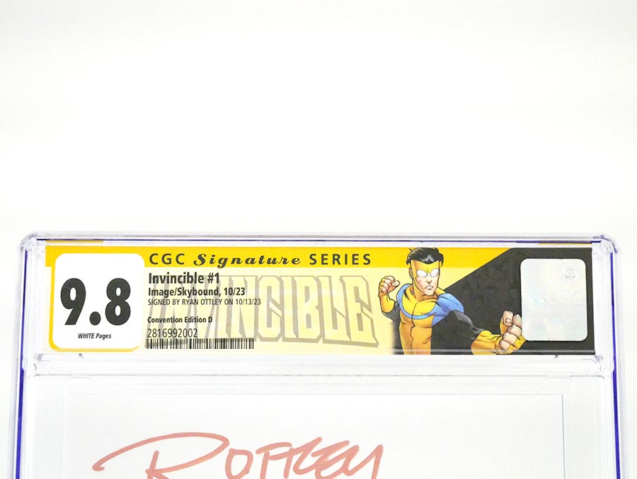 Invincible #1 Cover N Convention Edition D CGC Signature Series 9.8 Signed By Ryan Ottley
