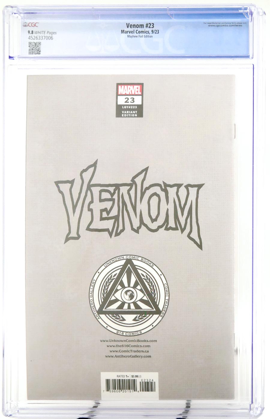 Venom Vol 5 #23 Cover R Variant Mike Mayhew Foil Cover CGC 9.8