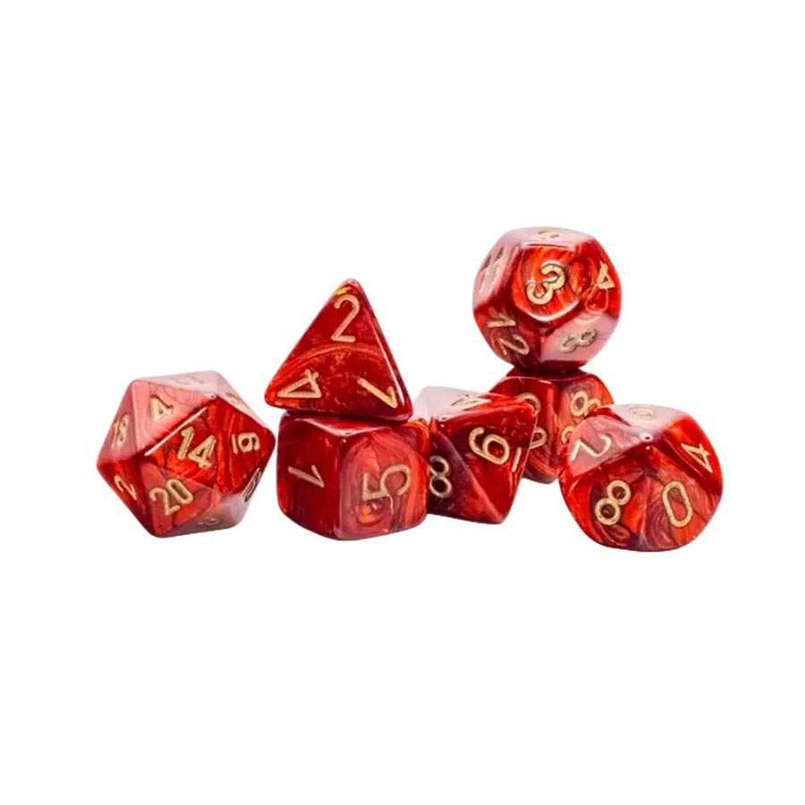 Scarab Mega-Hedral Scarlet/Gold 7-Die Set