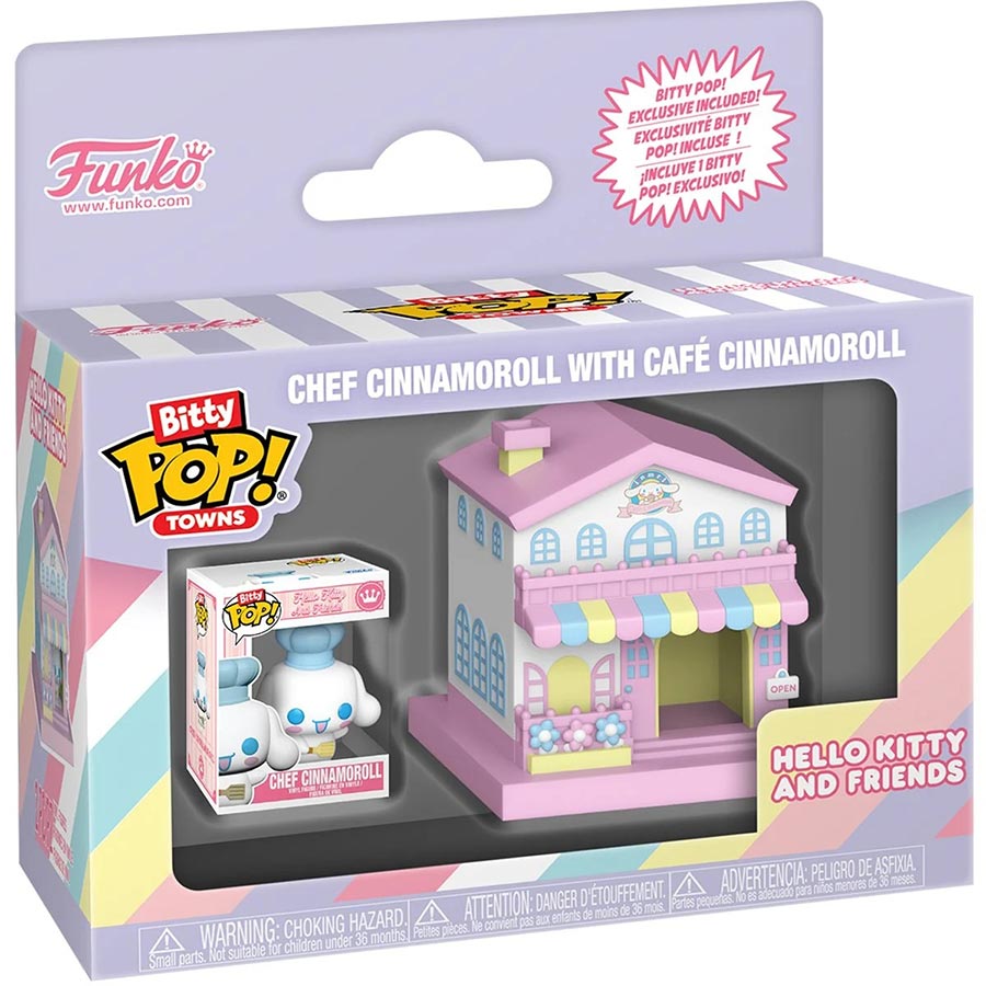 Bitty POP Town Sanrio Cafe Cinnamoroll With Chef Cinnamoroll Vinyl Figure
