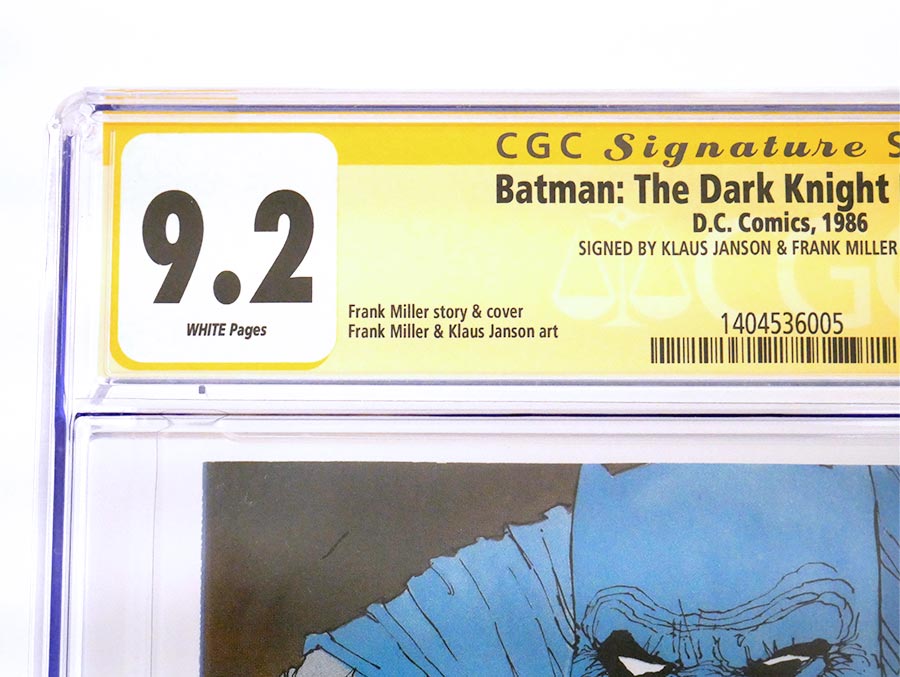 Batman The Dark Knight Returns #2 Cover H 1st Ptg CGC Signature Series 9.2 Signed By Frank Miller & Klaus Janson