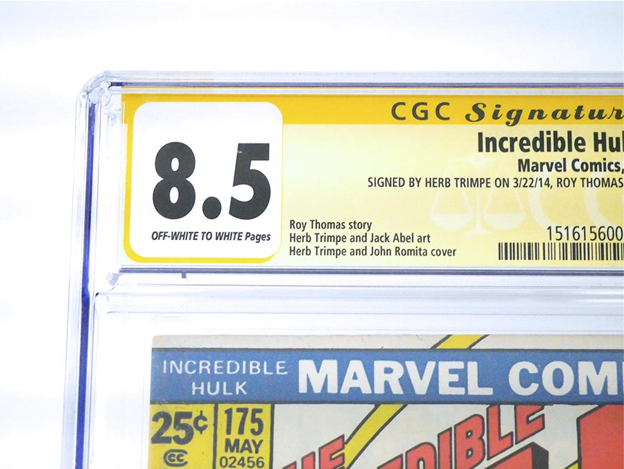 Incredible Hulk #175 Cover B CGC Signature Series 8.5 Signed By Stan Lee Roy Thomas Herb Trimpe