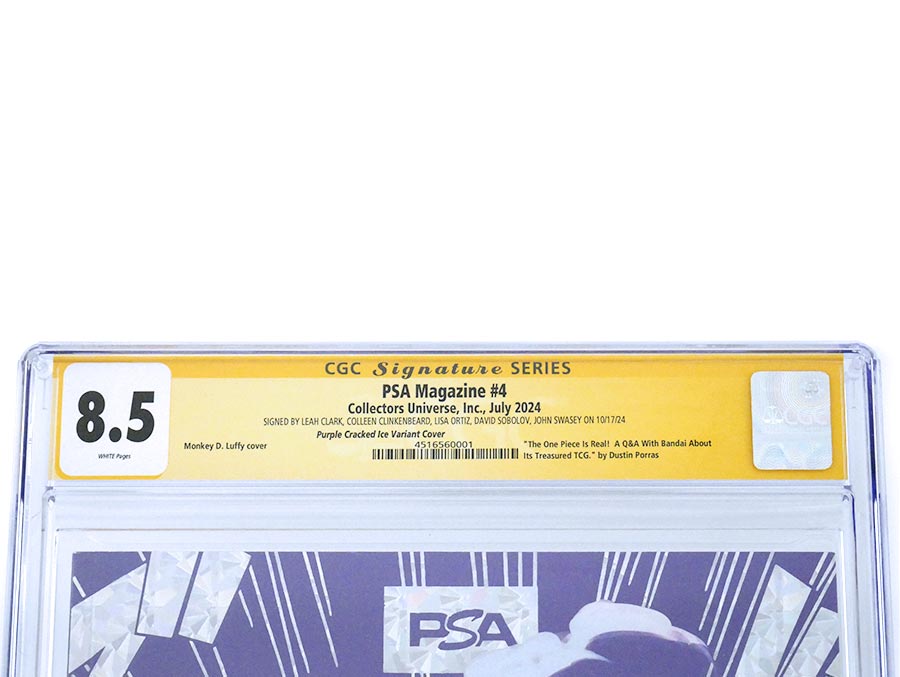 PSA Magazine #4 Purple Cracked Ice Cover CGC Signature Series 8.5 Signed By Leah Clark Colleen Clinkenbeard Lisa Ortiz David Sobolov John Swasey