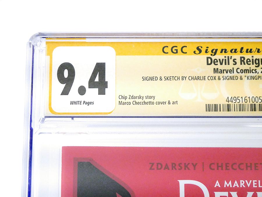 Devils Reign #1 Cover K Regular Marco Checchetto Cover CGC Signature Series 9.4 Signed By Charlie Cox & Vincent DOnofrio
