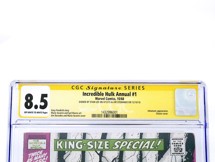 Incredible Hulk King Size Special #1 Cover D CGC Signature Series 8.5 Signed By Stan Lee & Jim Steranko