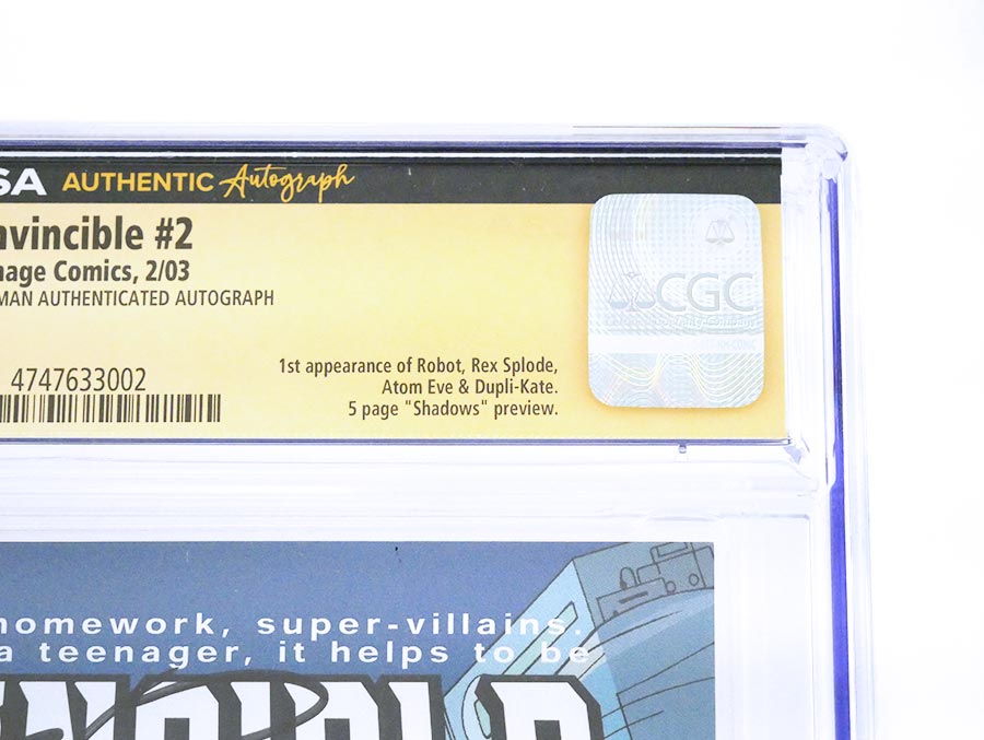 Invincible #2 Cover C CGC JSA Authentic Autograph 9.8 Signed By Robert Kirkman