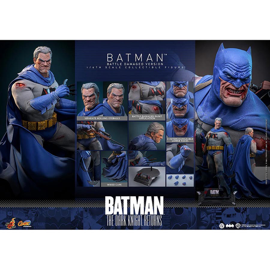 DC Batman Dark Knight Returns Batman Battle Damged Version Sixth Scale Figure