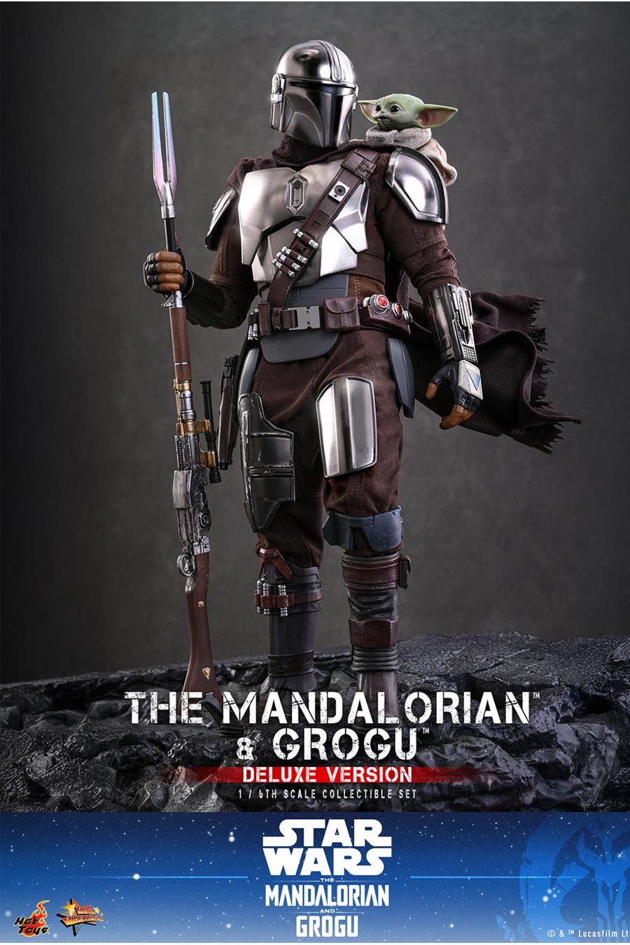 Star Wars Mandalorian And Grogu Deluxe Edition Sixth Scale Figure Set