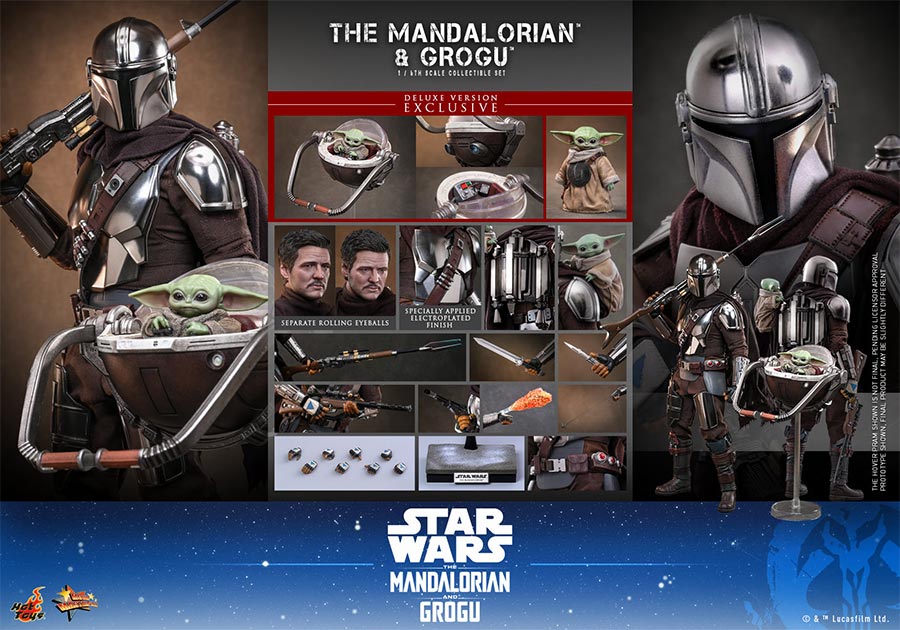 Star Wars Mandalorian And Grogu Deluxe Edition Sixth Scale Figure Set