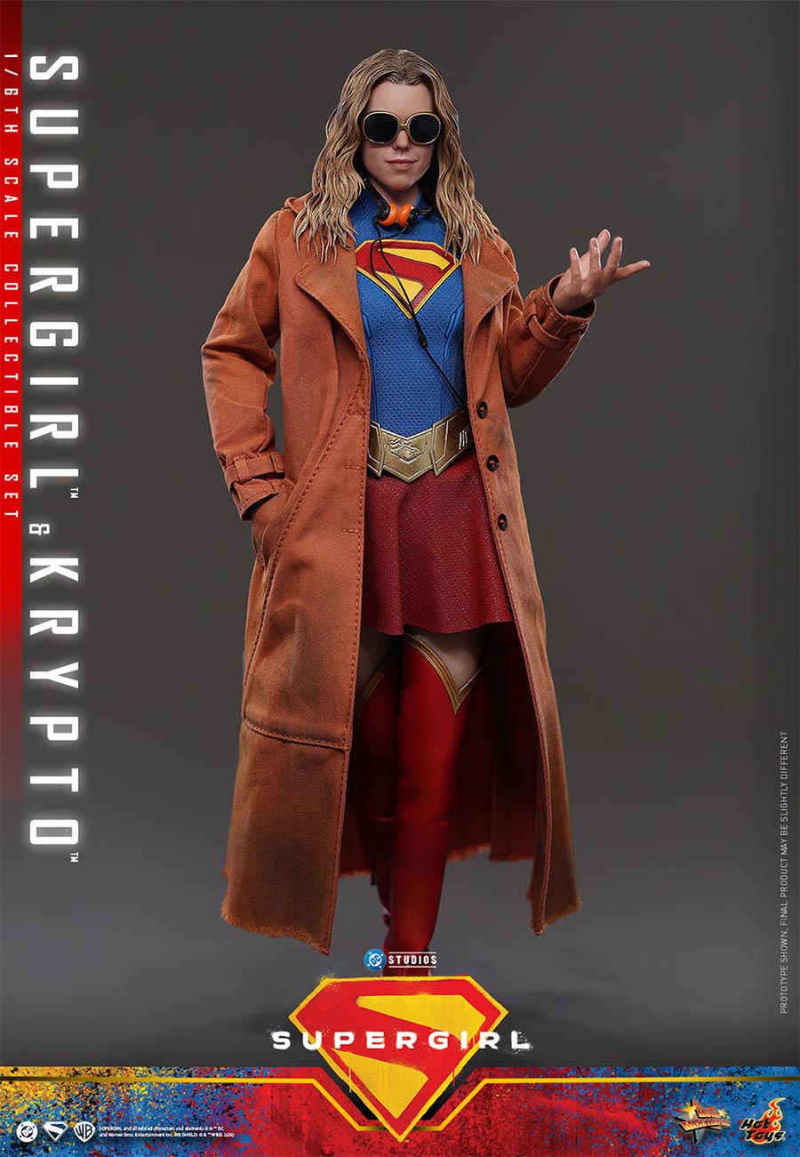 DC Supergirl Movie Supergirl & Krypto Sixth Scale Figure Set