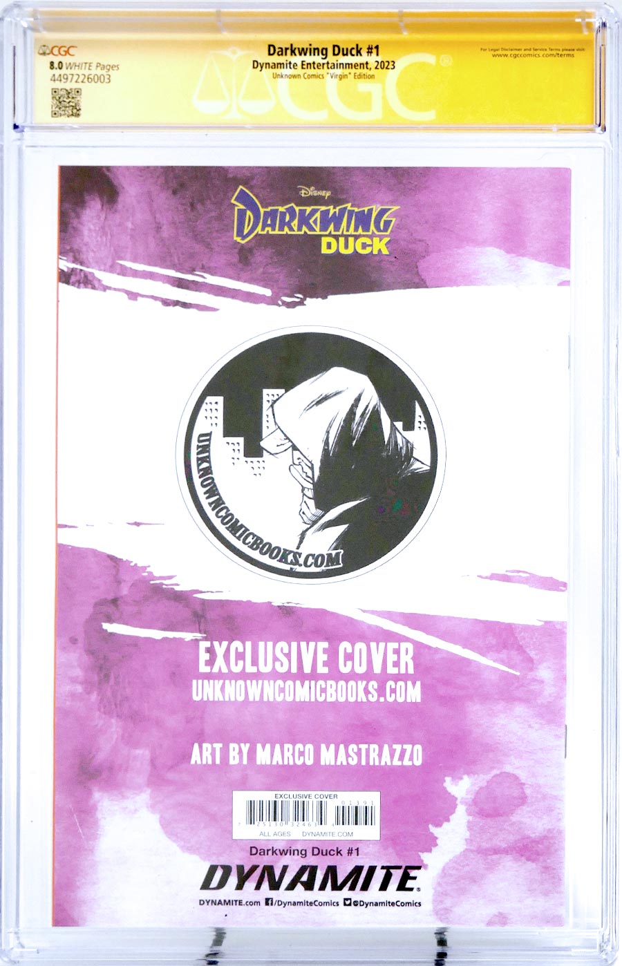 Darkwing Duck Vol 3 #1 Cover Z-L Marco Matrazzo Variant Cover CGC Signature Series 8.0 Signed By Jim Cummings