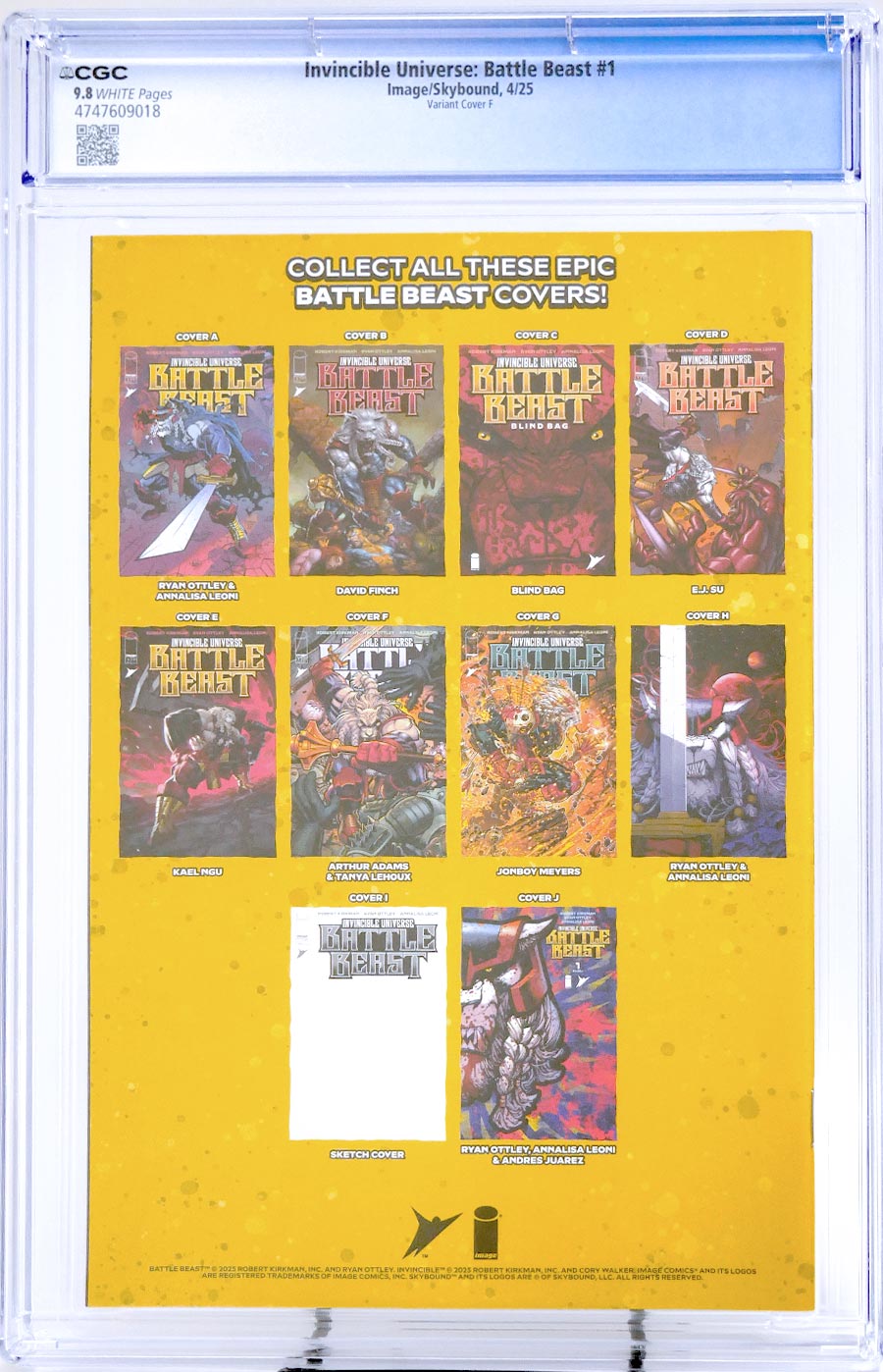 Invincible Universe Battle Beast #1 Cover Z Incentive Arthur Adams Variant Cover CGC 9.8