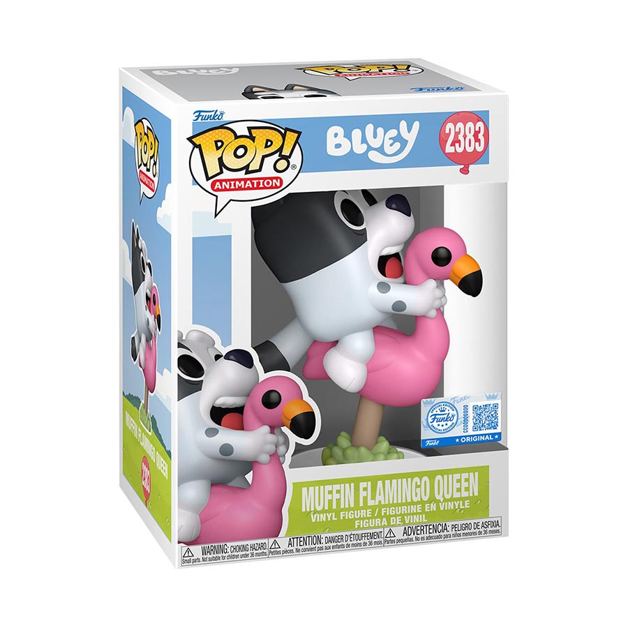 POP Animation Bluey Muffin Flamingo Queen Entertainment Earth Exclusive Vinyl Figure