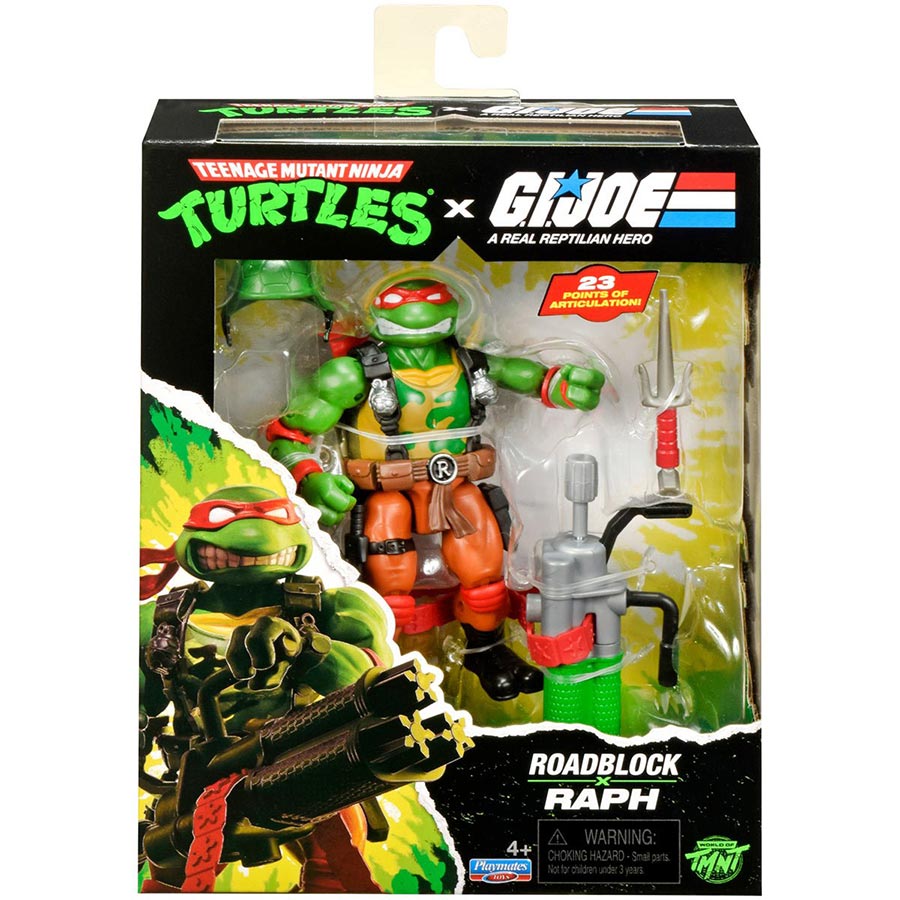 Teenage Mutant Ninja Turtles x GI Joe Raphael x Roadblock Action Figure