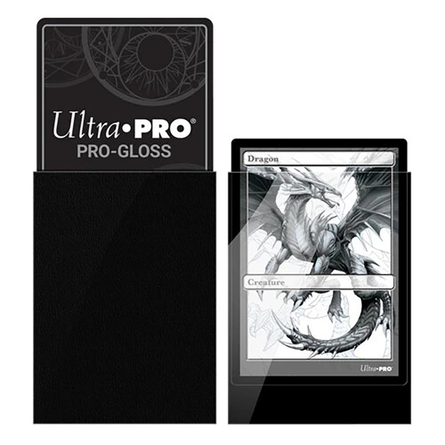Ultra Pro PRO-Gloss Standard Deck Protector Sleeves - Black