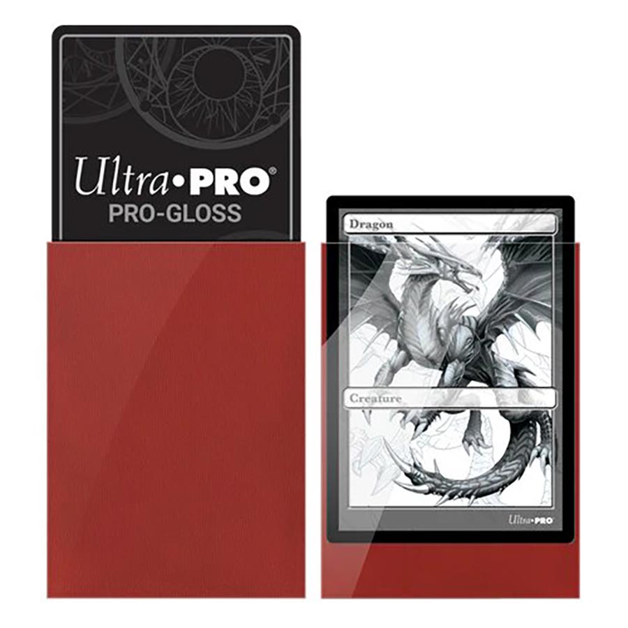 Ultra Pro PRO-Gloss Standard Deck Protector Sleeves - Red