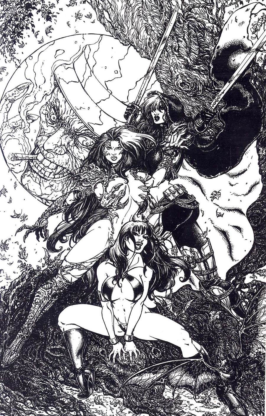 Witchblade Magdalena Vampirella Convergence #1 Cover C DF Exclusive Joyce Chin Sketch Cover