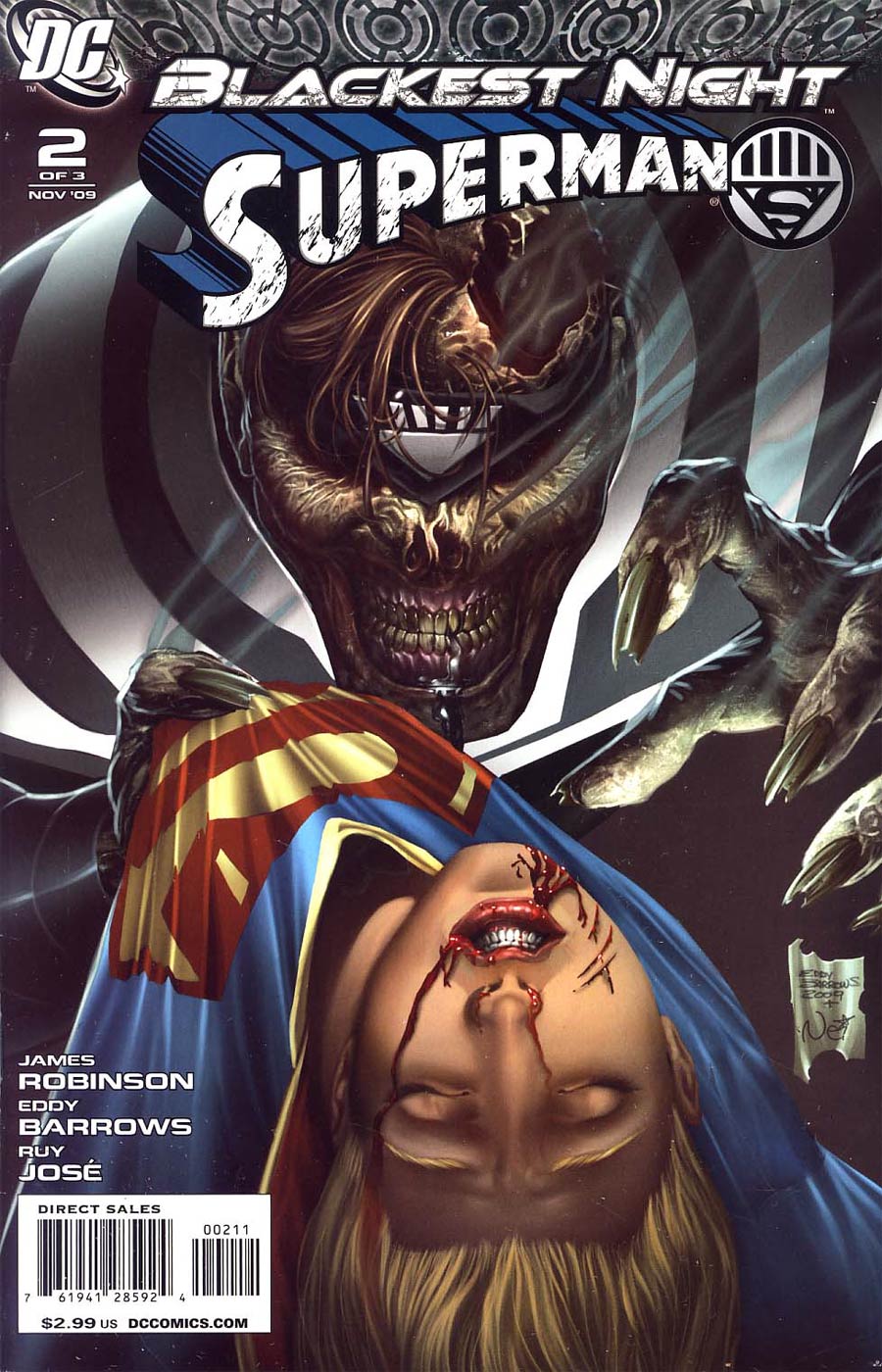 Blackest Night Superman #2 Cover A Regular Eddy Barrows Cover