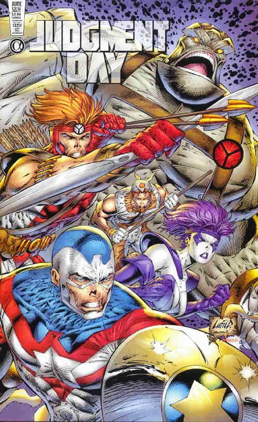 Judgment Day #1 Alpha Cvr C Rob Liefeld Badrock Knightsabre Shaft Vogue Fighting American