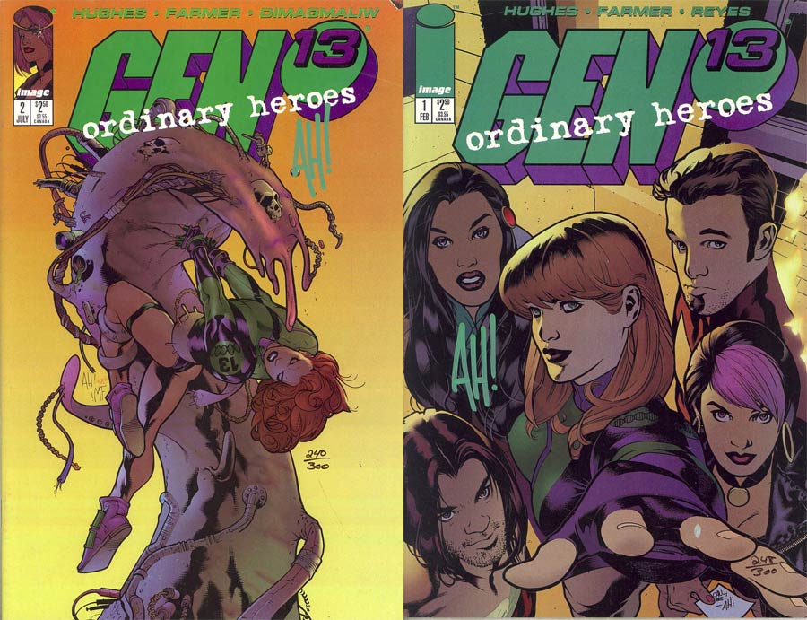 Gen 13 Ordinary Heroes DF Exclusive Collection Set #1 and 2 Signed Adam Hughes