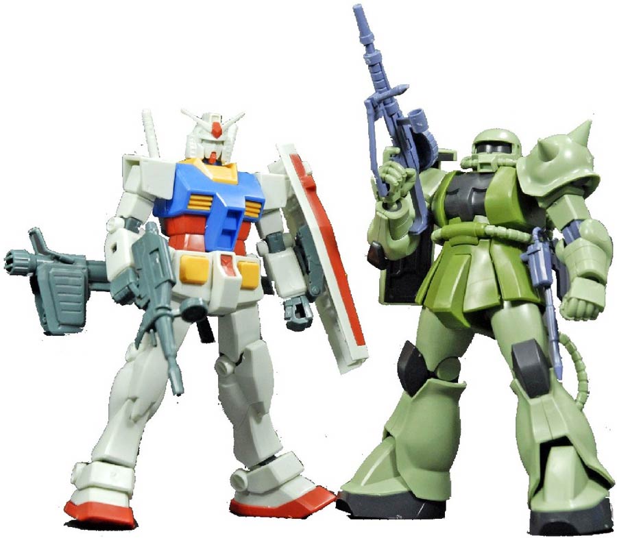 Gundam High Grade Universal Century 1/144 Kit - Gunpla Starter Set - Gundam Vs Zaku II 2-Kit Set