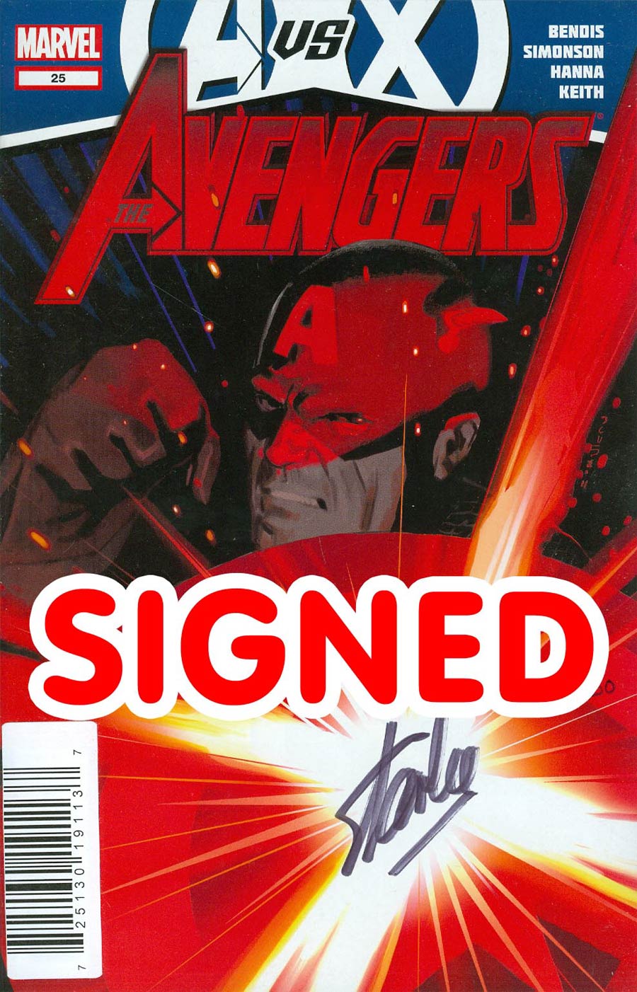 Avengers Vol 4 #25 Cover D DF Signed By Stan Lee